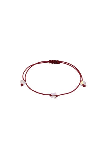 ELLI Armband Nylon Rot Schmetterling Weiß, mit Kristallen von Swarovski® Dunkelrot