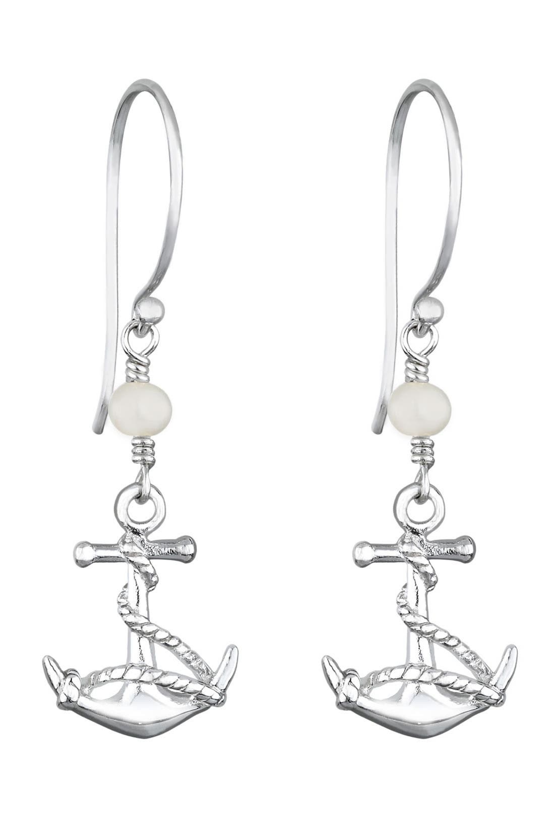 ELLI Ohrringe Anker Zuchtperlen Weiß 925 Sterling Silber Weiß, Bild 1