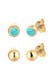 Ohrringe Basic Set Kugel Edelstein 925 Sterling Silber Gold