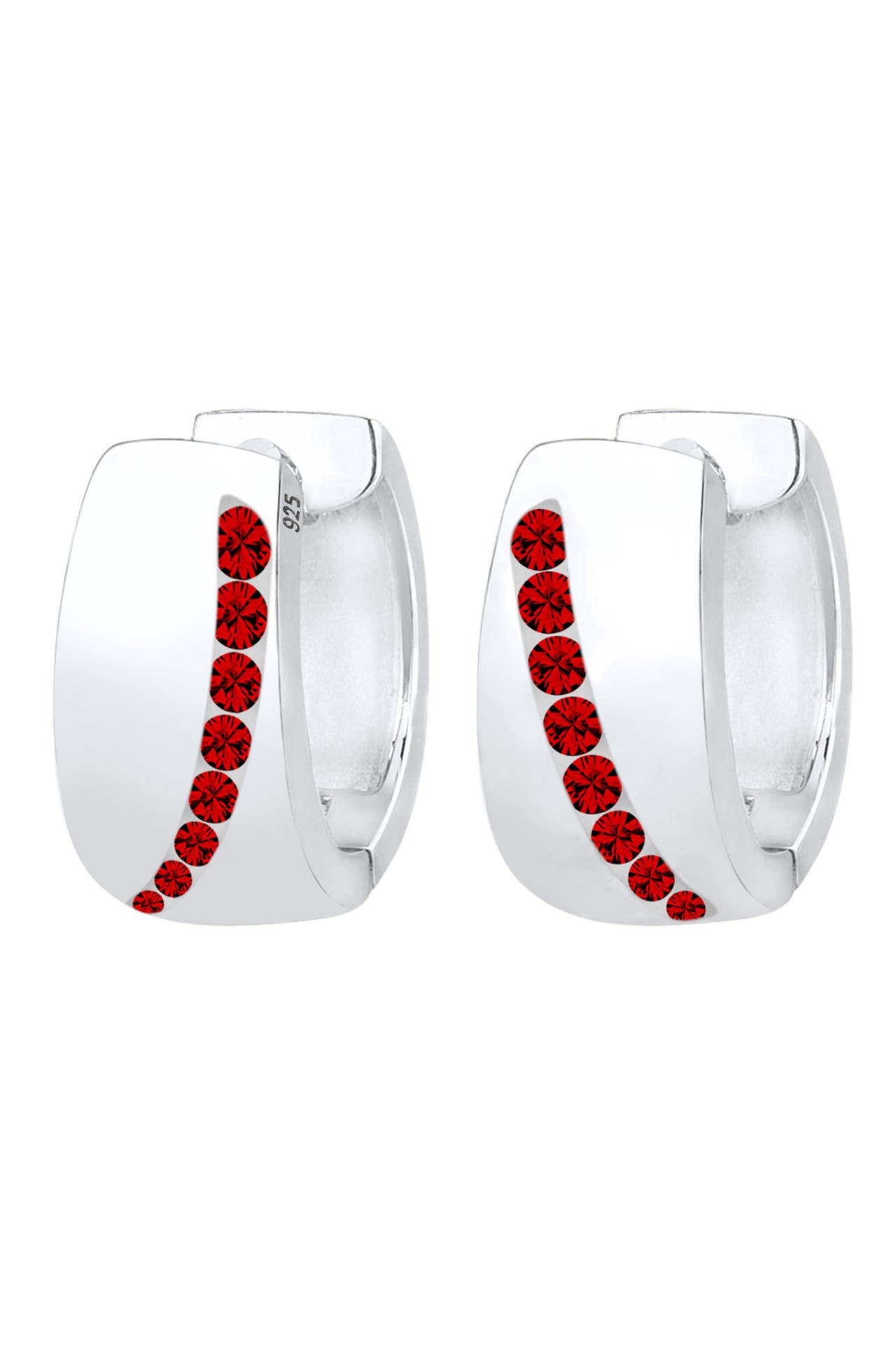 ELLI Ohrringe Creolen Kristalle Funkelnd 925 Silber Rot, Bild 1
