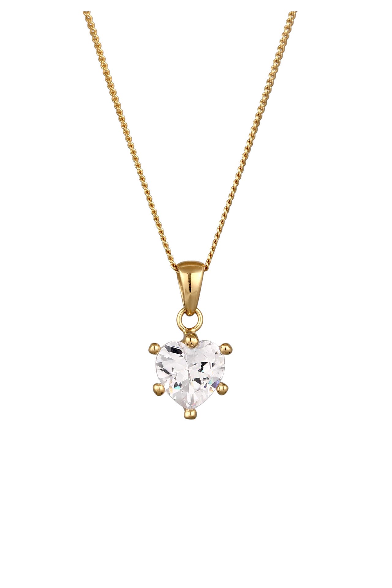 ELLI Kette Herz Zirkonia Weiß 925 Sterling Silber Gold, Bild 1