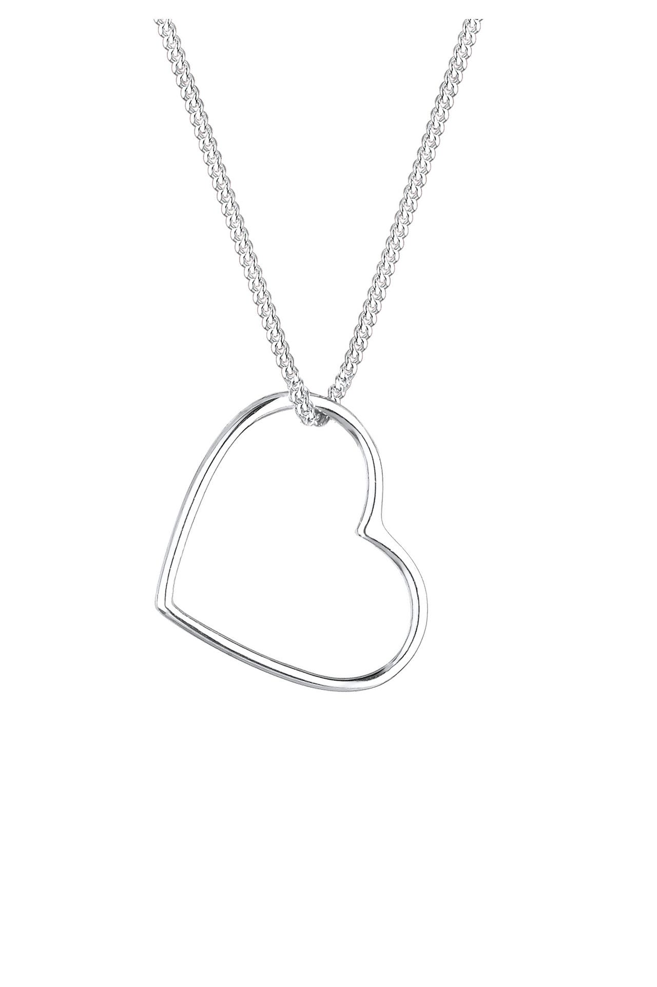 ELLI Kette Herz Anhänger Liebe Cut Out 925 Silber Silber, Bild 1