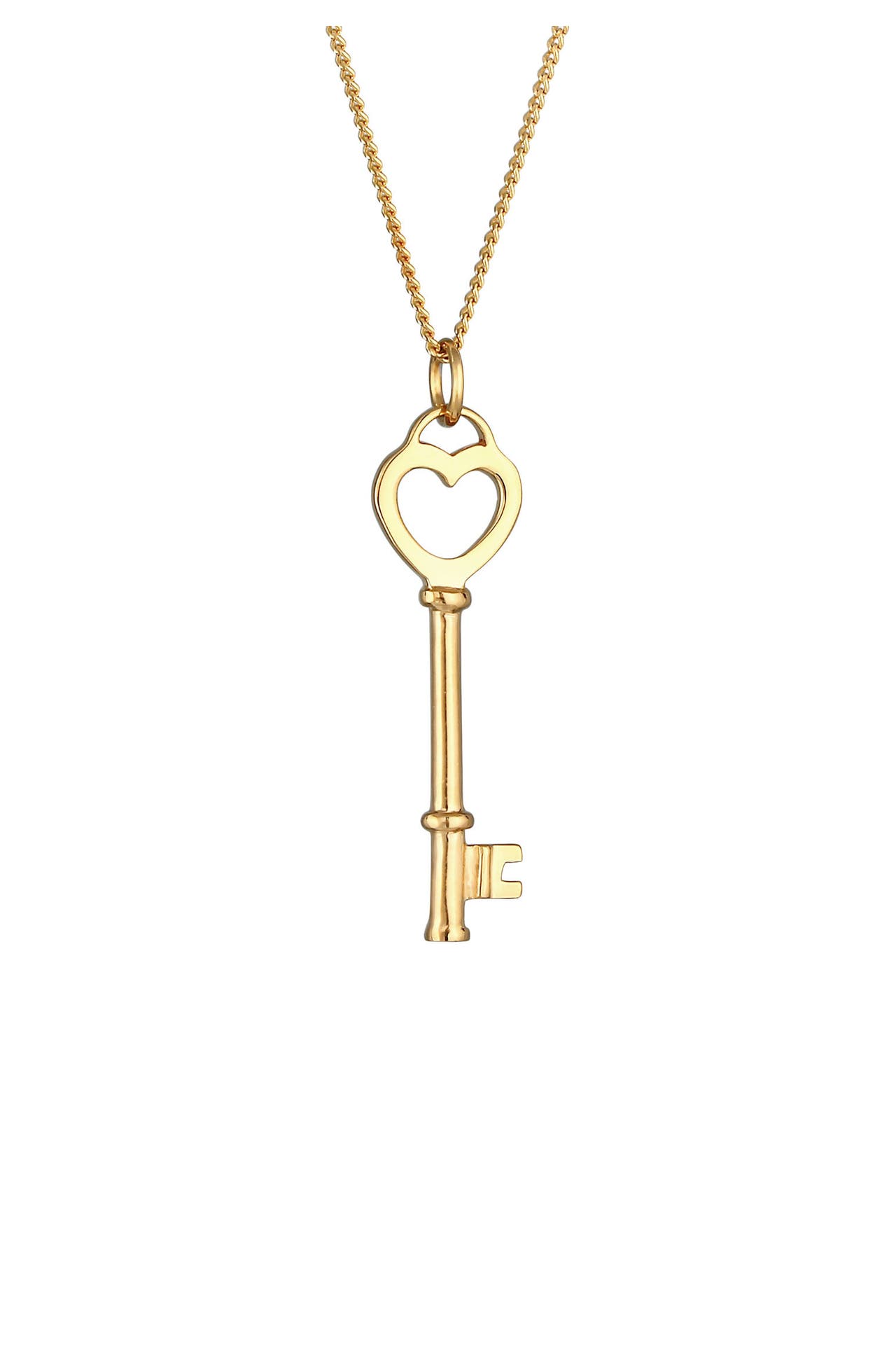 ELLI Kette Schlüssel Herz Liebesschlüssel 925 Silber Gold, Bild 1