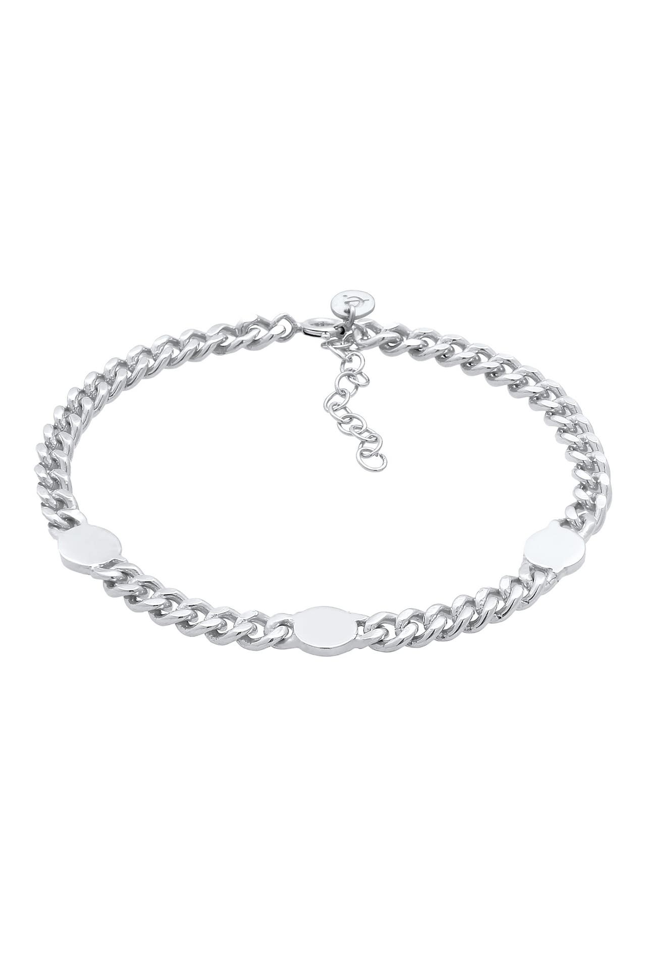 ELLI PREMIUM Armband Panzerkette Chunky Chain Plättchen Disc 925 Silber Silber, Bild 1