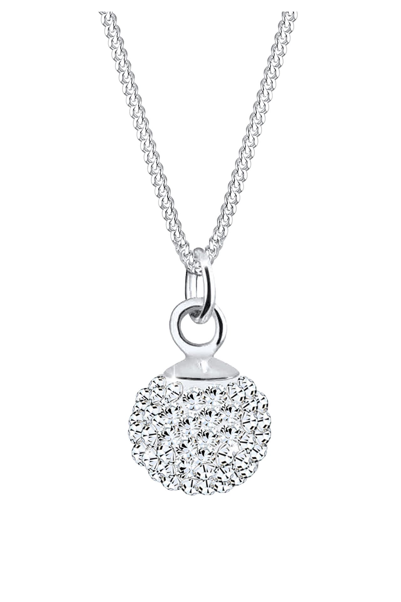 ELLI Kette Anhänger Kugel 925 Silber, mit Kristallen von Swarovski® Weiß, Bild 1