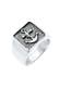 Ring Herren Siegelring Anker Symbol Oxidiert 925 Silber