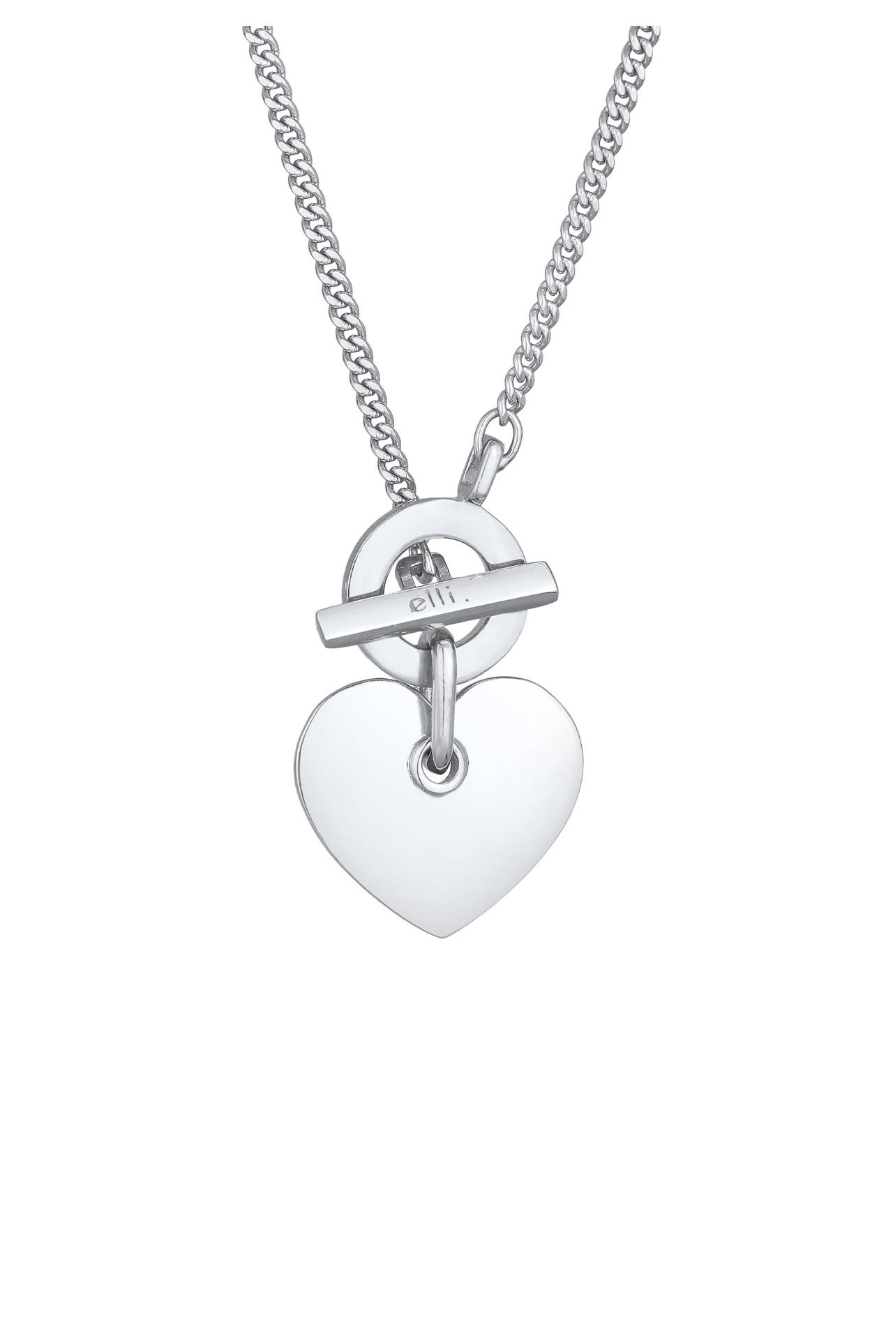 ELLI PREMIUM Kette Herz T-Bone Romantik 925 Silber Silber, Bild 1
