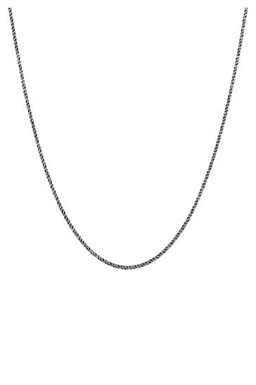 KUZZOI Kette Herren Kordelkette Gedreht Fein ca.2 mm 925 Silber Schwarz