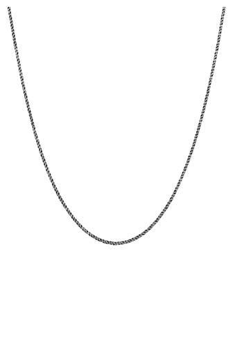 KUZZOI Kette Herren Kordelkette Gedreht Fein ca.2 mm 925 Silber Schwarz