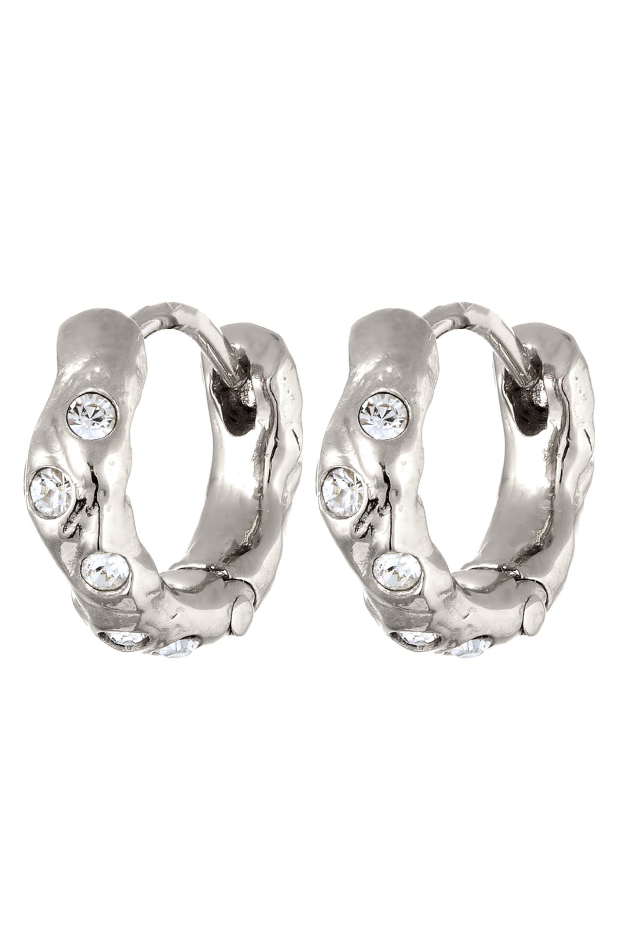 ELLI Ohrringe Creolen Weiß 925 Sterling Silber, mit Kristallen von Swarovski® Silber, Bild 1