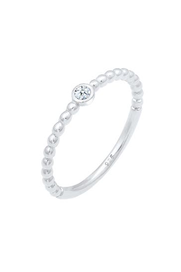 ELLI DIAMONDS Ring Verlobungsring Geo Kugeln Diamant (0.03ct) 925 Sterling Silber Silber
