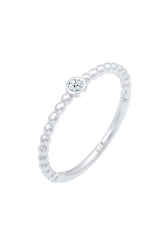 ELLI DIAMONDS Ring Verlobungsring Geo Kugeln Diamant (0.03ct) 925 Sterling Silber Silber