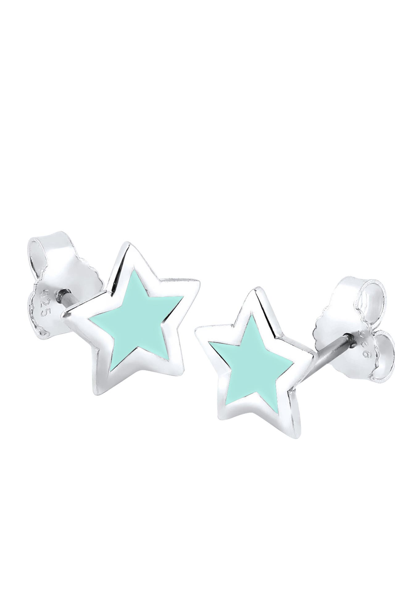 ELLI Ohrringe Stecker Stern Trend Astro 925 Silber Hellblau, Bild 1