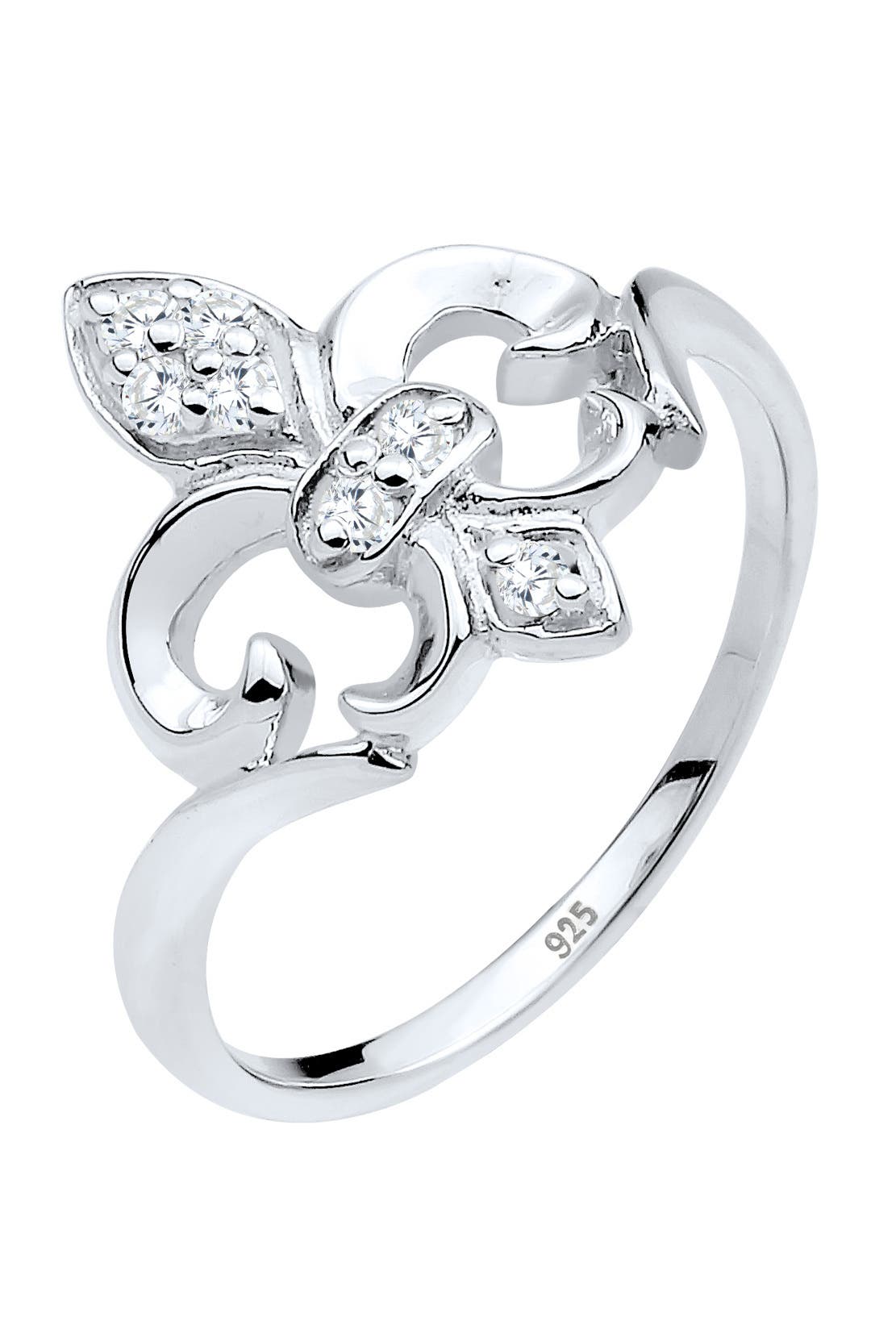 ELLI Ring Lilie Zirkonia 925 Silber Weiß, Bild 1