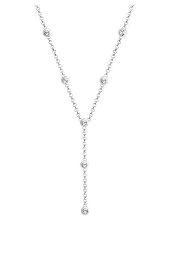 ELLI Kette Y-Kette 925 Silber, mit Kristallen von Swarovski® Silber