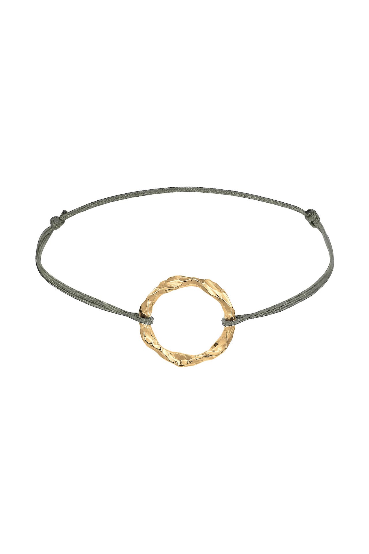 ELLI Armband Kreis Design Grau Nylon 925 Sterling Silber vergoldet Gold, Bild 1