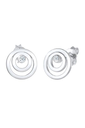ELLI DIAMONDS Ohrringe Ohrstecker Kreis Diamant Weiß (0.03ct) 925 Sterling Silber Silber