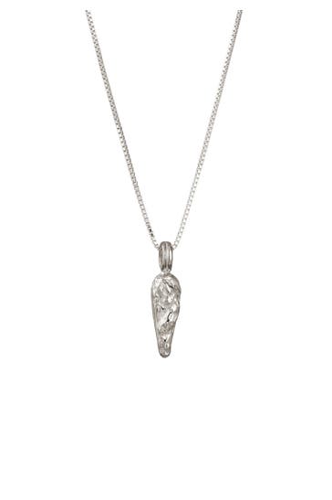 KUZZOI Kette Tropfen Anhänger Organic Design 925 Sterling Silber Silber