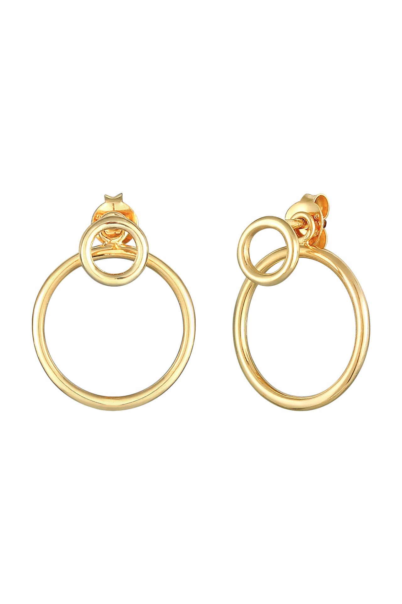 ELLI Ohrringe Kreis Rund Einhänger Stecker Geo Trend 925 Silber Gold, Bild 1