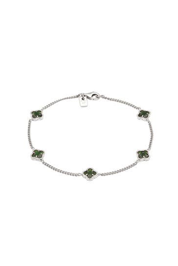 KUZZOI Armband Kleeblatt Emaille 925 Sterling Silber vergoldet Silber