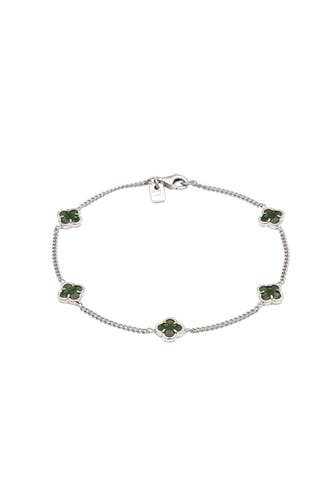 KUZZOI Armband Kleeblatt Emaille 925 Sterling Silber vergoldet Silber