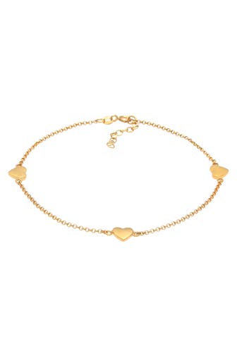 NENALINA Fusskettchen Herzen Verspielt Strand Sommer Trend 925 Silber Gold