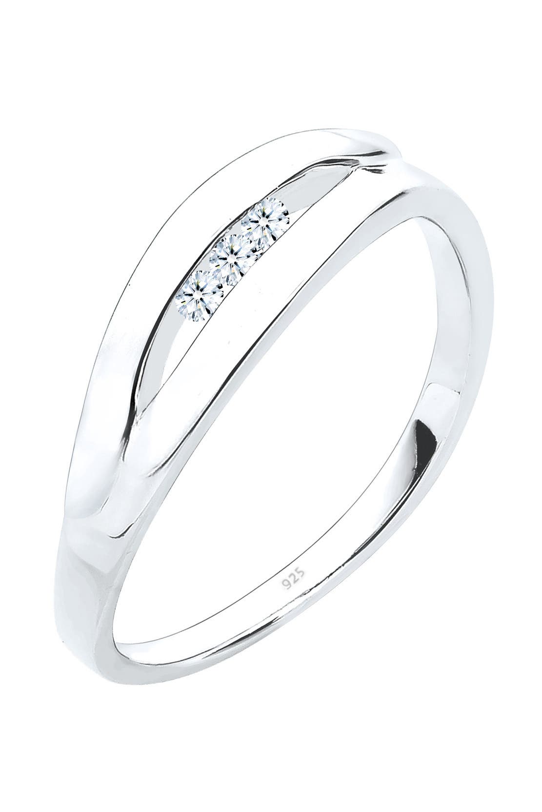 ELLI DIAMONDS Ring Diamant Weiß Brillantschliff (0.09 ct) 925 Sterling Silber Weiß, Bild 1