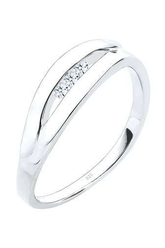 ELLI DIAMONDS Ring Diamant Weiß Brillantschliff (0.09 ct) 925 Sterling Silber