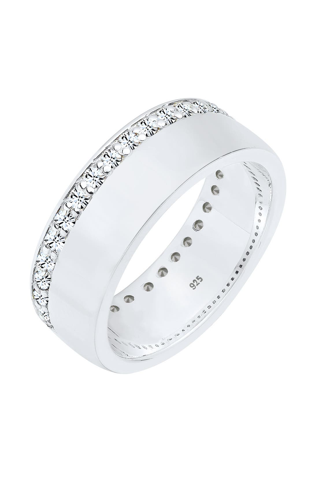 ELLI Ring Bandring Funkelnd 925 Silber, mit Kristallen von Swarovski® Weiß, Bild 1