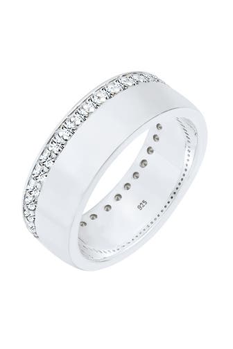 ELLI Ring Bandring Funkelnd 925 Silber, mit Kristallen von Swarovski® Weiß