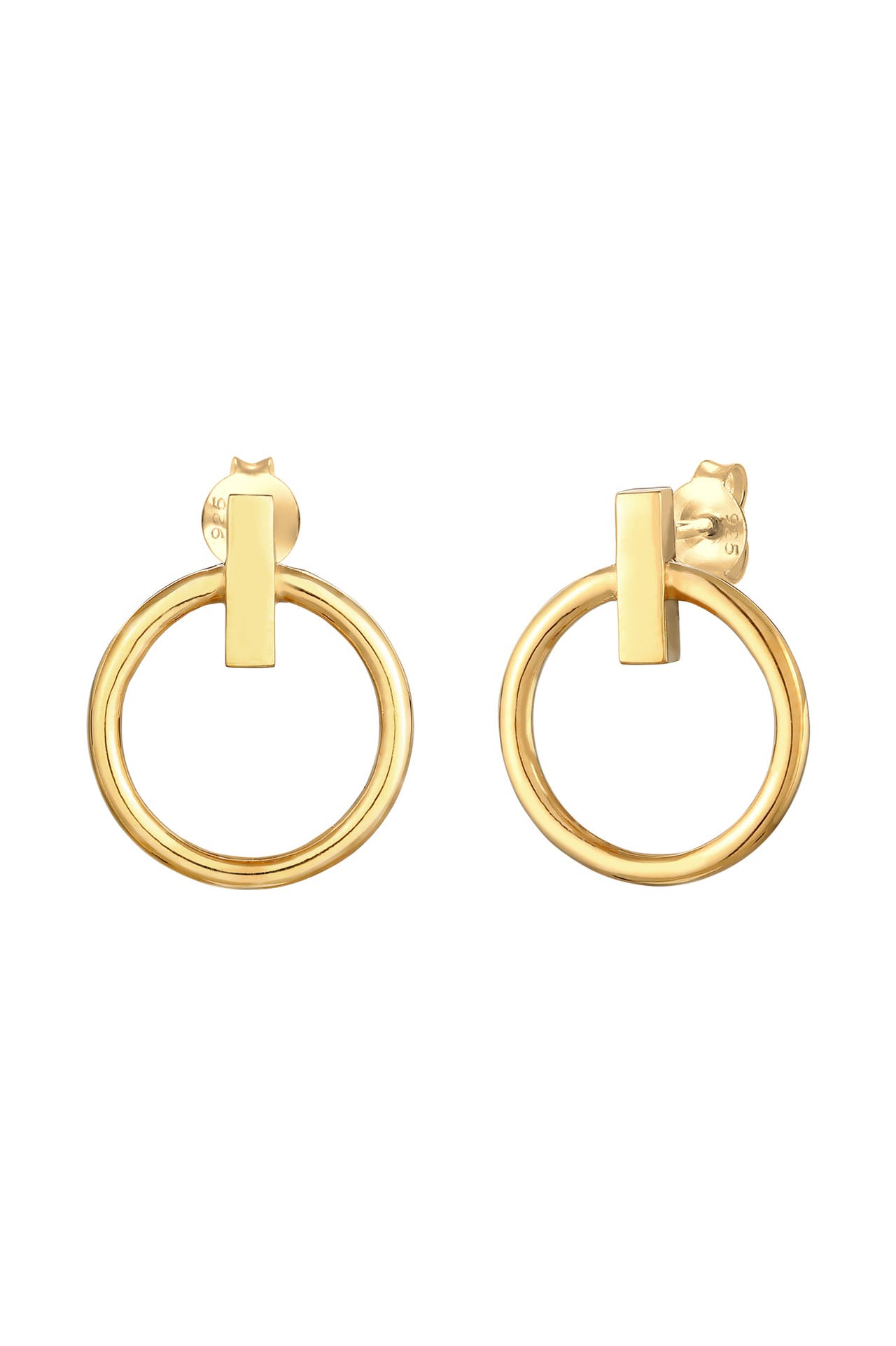 ELLI Ohrringe Stecker Kreis Rund Geo Trend 925 Sterling Silber Gold, Bild 1