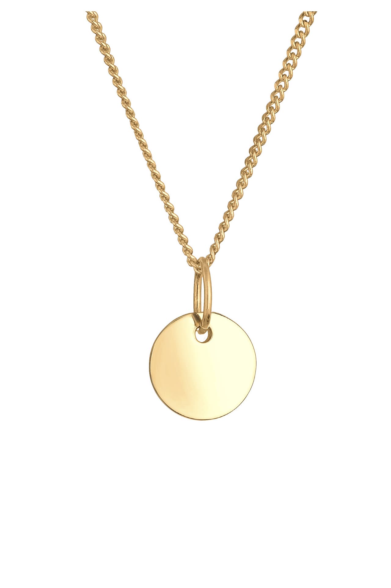 ELLI PREMIUM Kette Plättchen Coin Rund 585 Gelbgold (14 Karat) Gold, Bild 1