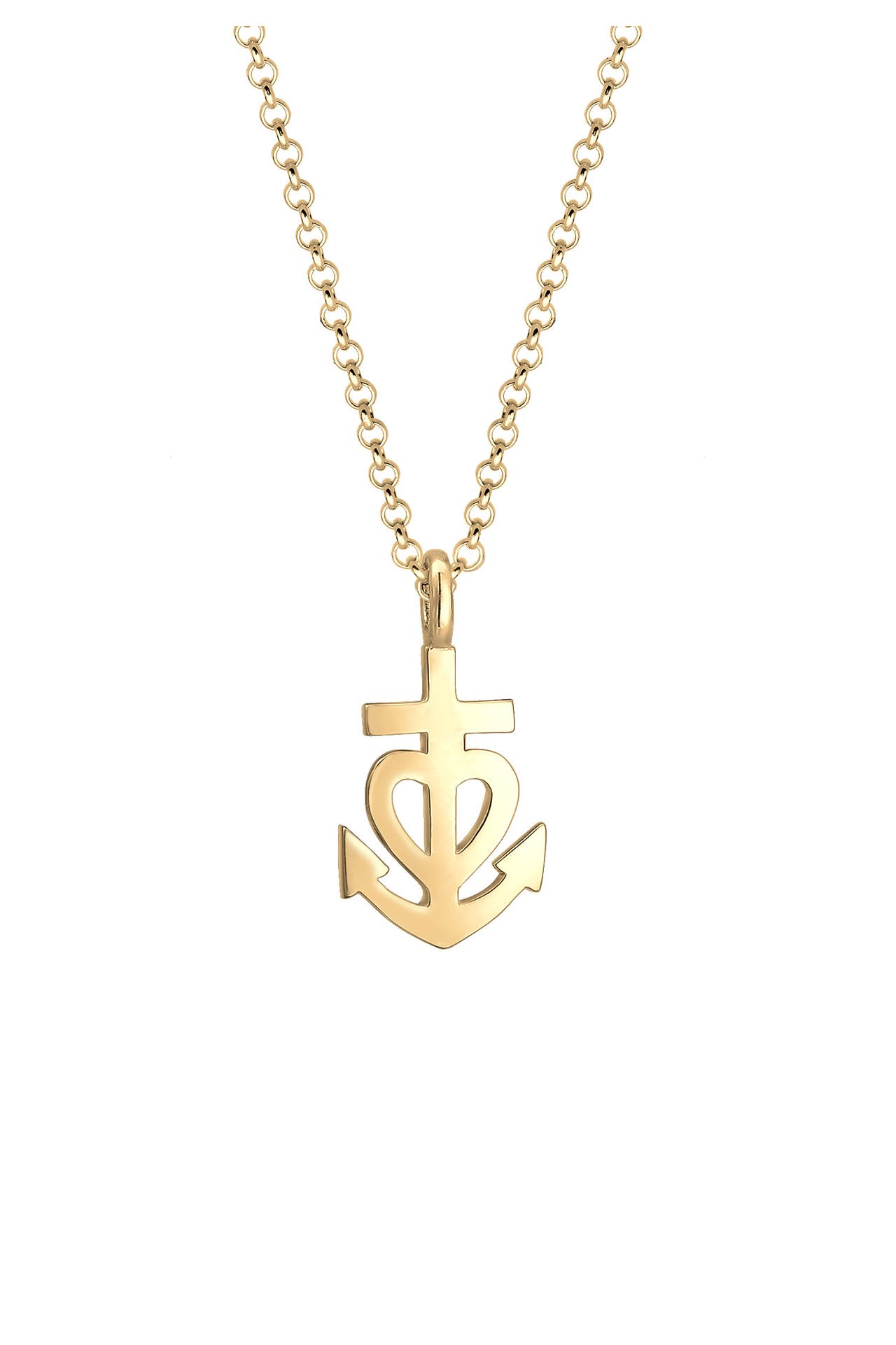 ELLI Kette Anker Herz Kreuz 925 Sterling Silber Gold, Bild 1
