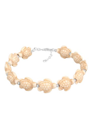 ELLI Fusskettchen Schildkröten Howlith Elemente 925 Sterling Silver Silber