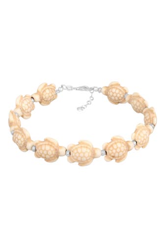 ELLI Fusskettchen Schildkröten Howlith Elemente 925 Sterling Silver Silber