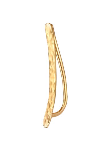 ELLI Ohrringe Single Earclimber Ohrklemme Gehämmert 925 Silber Gold