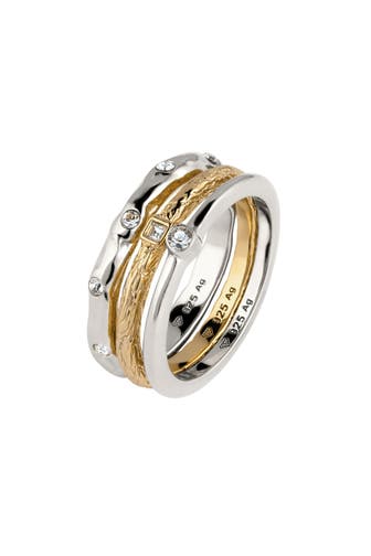 ELLI Ring Ringset Weiß (3 tlg.) 925 Sterling Silber, mit Kristallen von Swarovski® Bunt