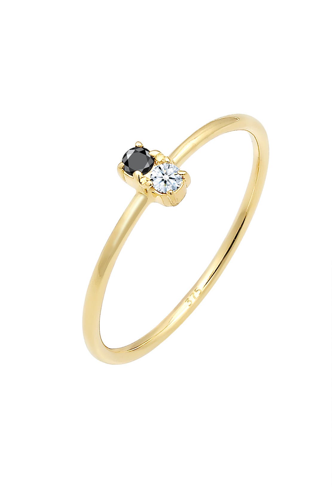 ELLI DIAMONDS Ring Verlobungsring Schwarzer Diamant (0.06 ct) 375 Gelbgold Gold, Bild 1