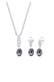 Schmuckset Grau 925 Sterling Silber, mit Kristallen von Swarovski® Silber