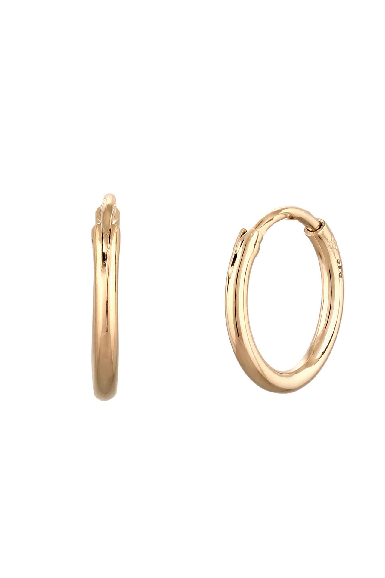 ELLI PREMIUM Ohrringe Creole Basic 375 Gelbgold Gold, Bild 1