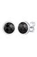 Ohrringe Ohrstecker Glas Kristalle Schwarz 925 Sterling Silber Silber