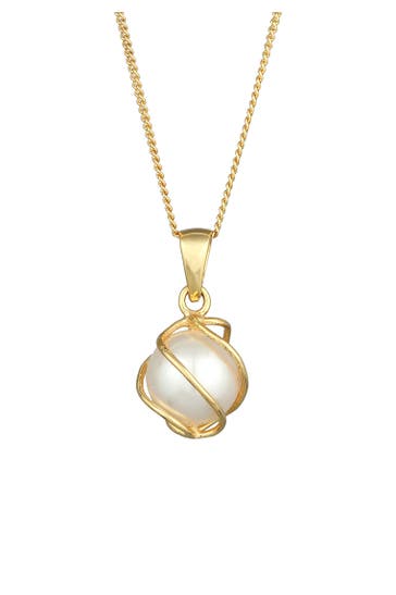 ELLI PREMIUM Kette Spirale synthetische Perlen 375 Gelbgold Gold