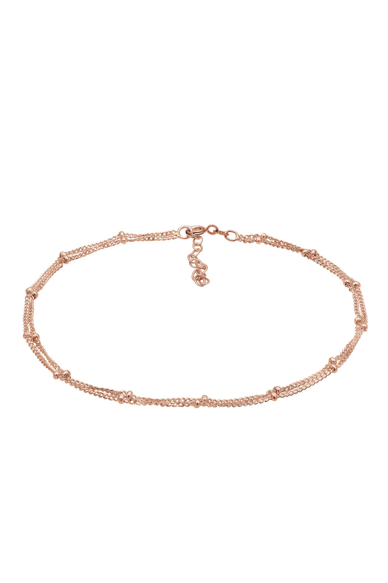 ELLI Fusskettchen Fußkette mit Kugeln Zeitlos Schmuck Geschenk 925 Silber Rosegold, Bild 1