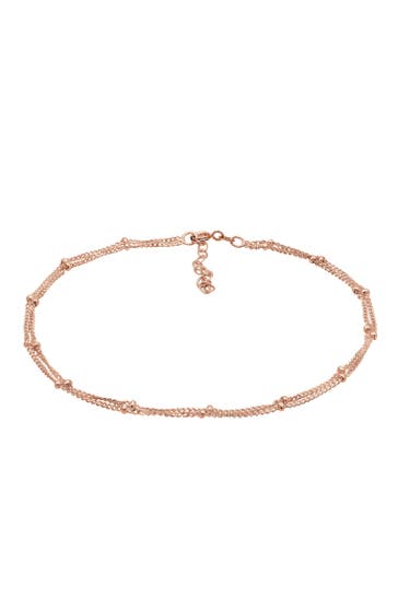 ELLI Fusskettchen Fußkette mit Kugeln Zeitlos Schmuck Geschenk 925 Silber Rosegold