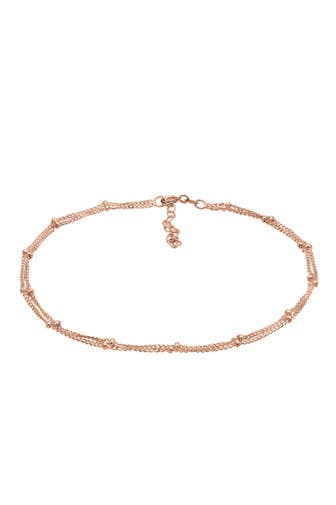 ELLI Fusskettchen Fußkette mit Kugeln Zeitlos Schmuck Geschenk 925 Silber Rosegold