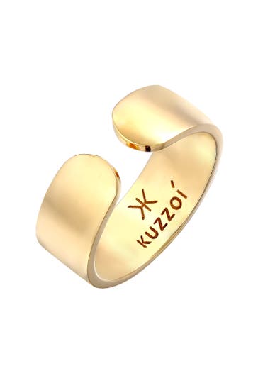 KUZZOI Ring Bandring Klares Design Offen 925 Silber Gold