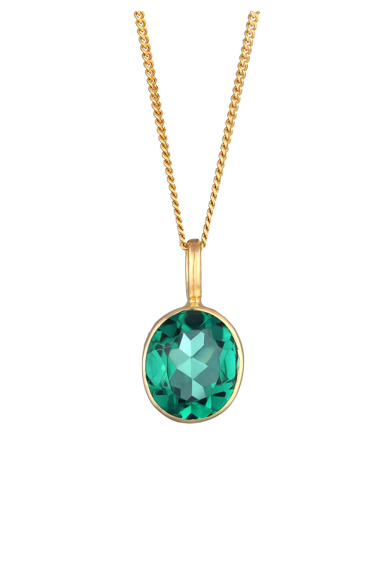 ELLI PREMIUM Kette Klassik Quarz 925 Silber vergoldet Gold, Bild 1