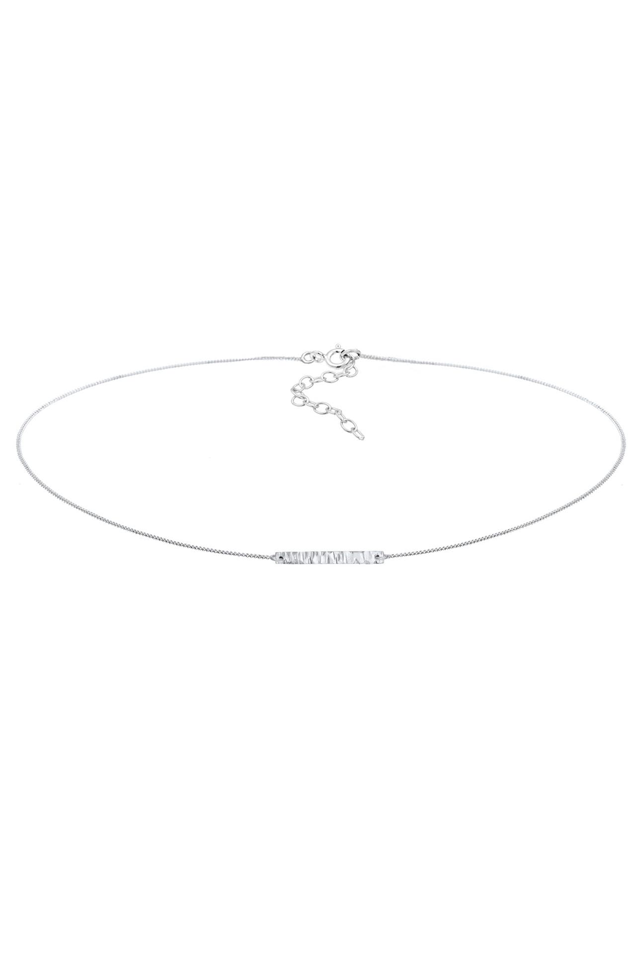 ELLI Kette Choker Platte Gehämmert 925er Silber Silber, Bild 1