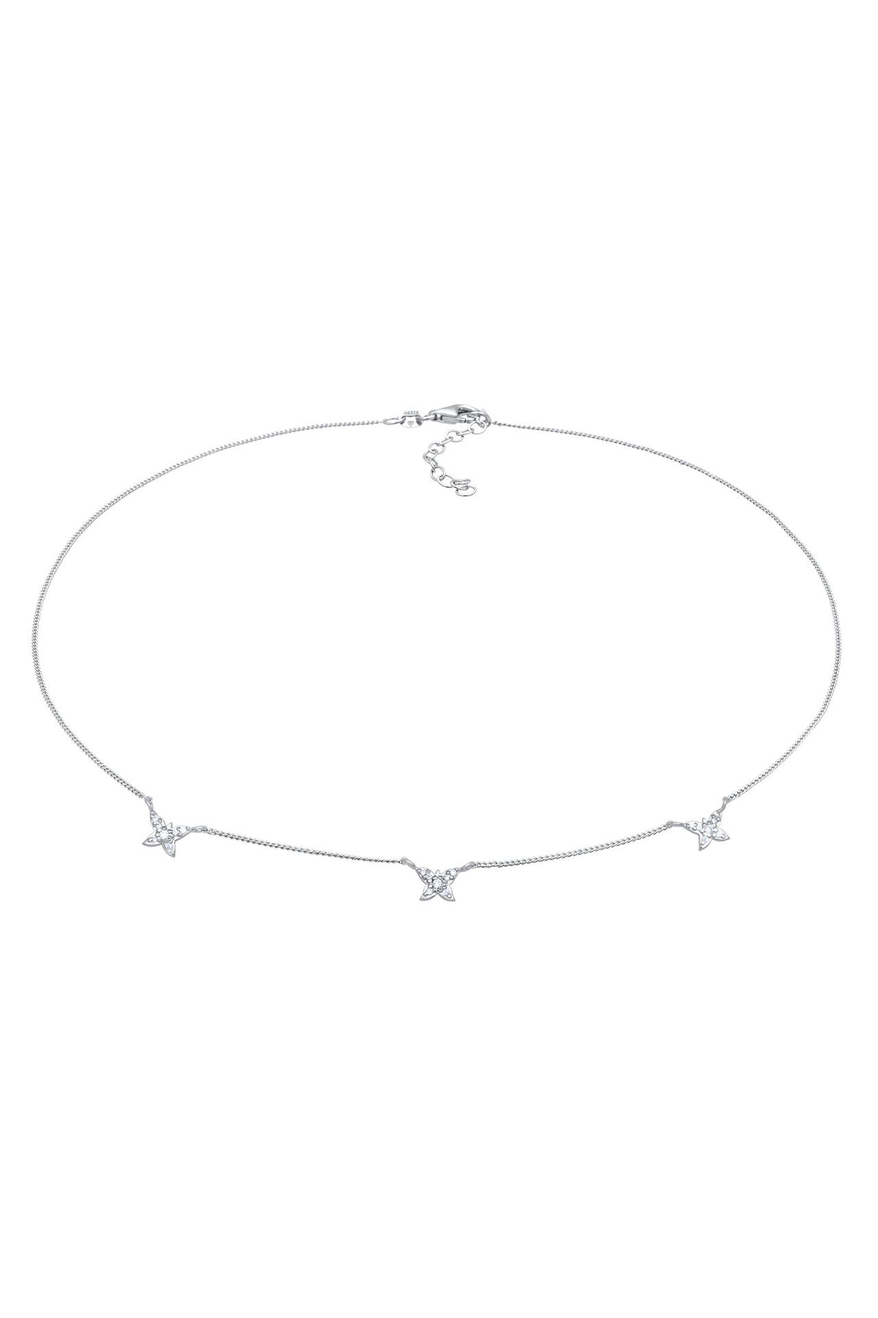 ELLI Kette Schmetterling Zirkonia Verspielt 925 Silber Silber, Bild 1
