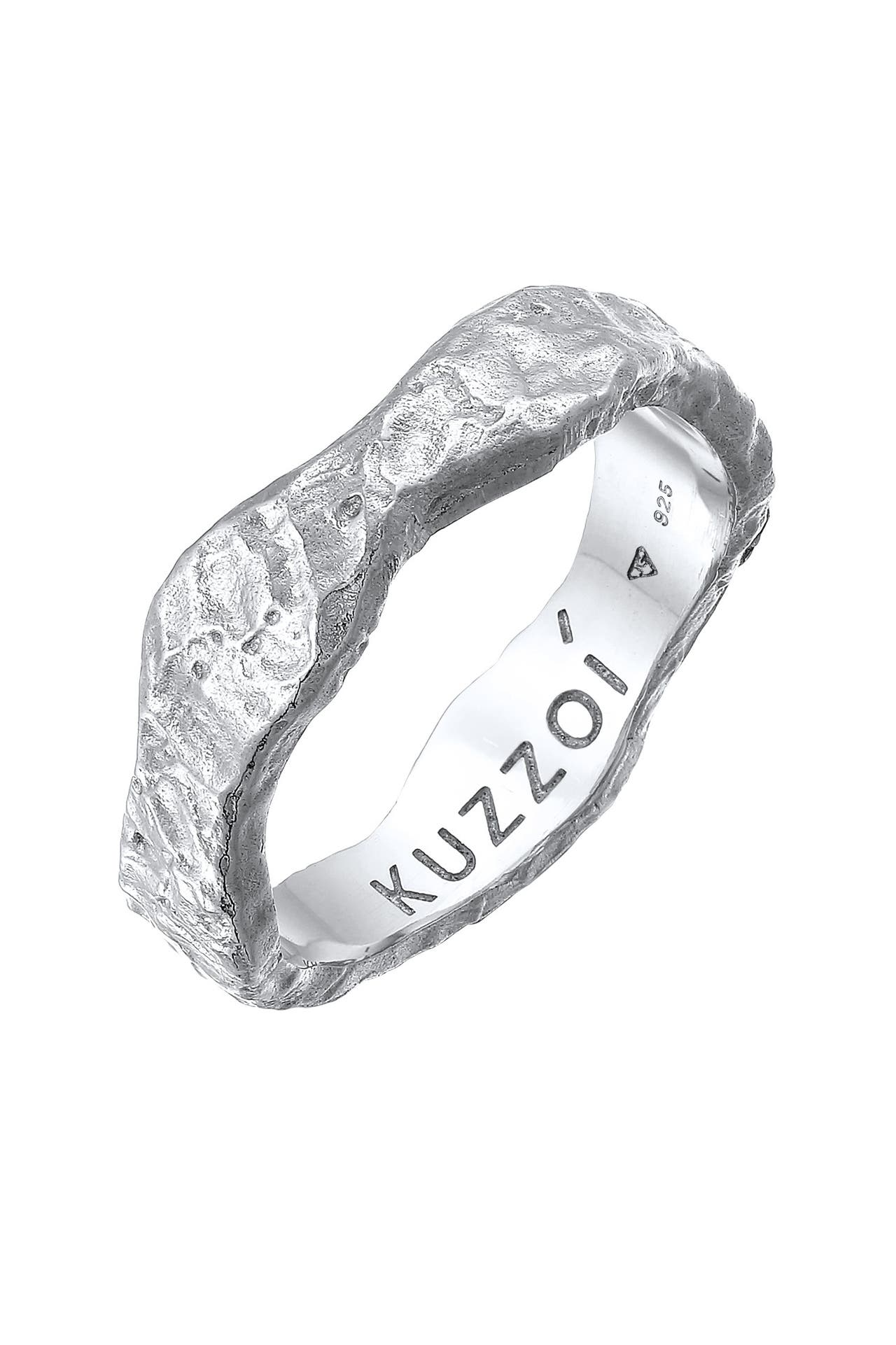 KUZZOI Ring Herren Bandring Organic Struktur 925 Silber Silber, Bild 1